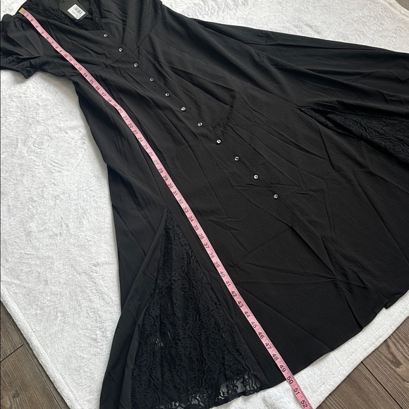 NWT Disturbia Dark Romance Floral Lace Puff Sleeve Cottagecore Goth Midi Dress 6 - Picture 6 of 8